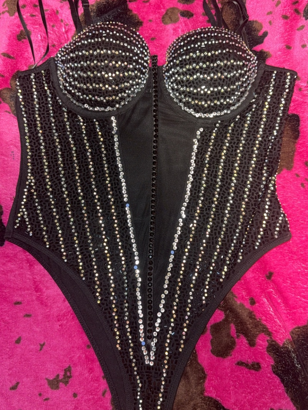 Black Sequin Embellished Kids One-Piece Bodysuit
